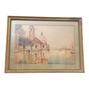 Framed Watercolor of Venice