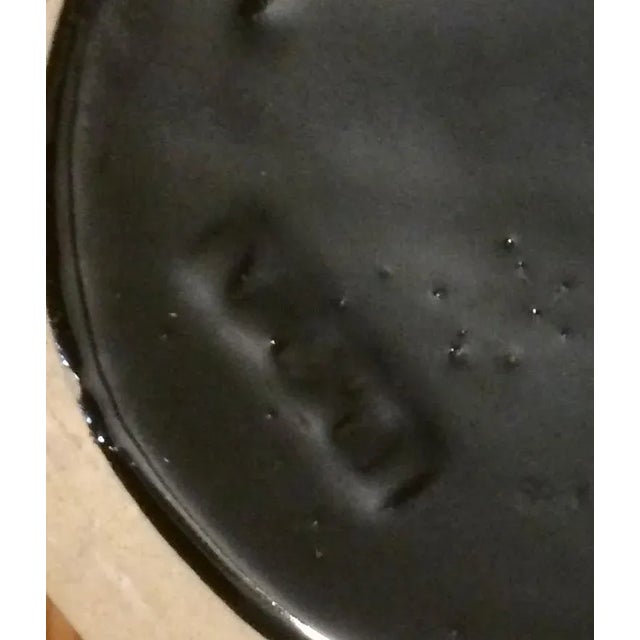 Orange Day Lily, Black Large Art Nouveau Arts & Crafts Sculptural Urn W/ Lid For Sale - Image 9 of 11