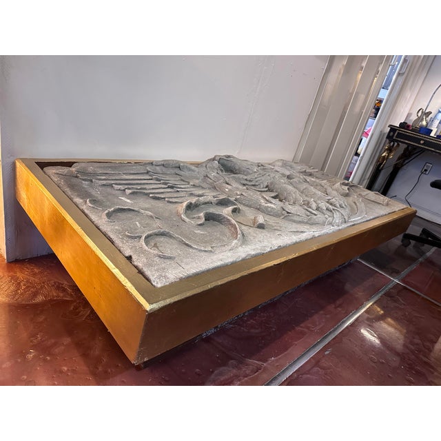 Neoclassical architectural relief or a similar period piece, early-to-mid 19th century. The stone carving features an...