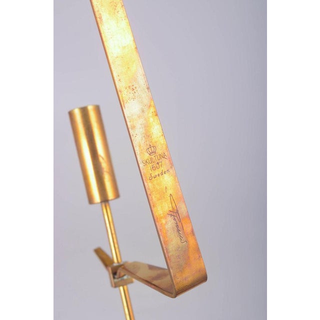 Wall Candleholder in Brass with Pendulum Suspension by Pierre Forsell for Skultuna, 1960s For Sale - Image 4 of 7