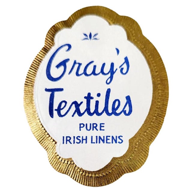 Textile Vintage Grey's Textiles Pure Irish Linens Tablecloth 11 Napkins Factory Condition For Sale - Image 7 of 10