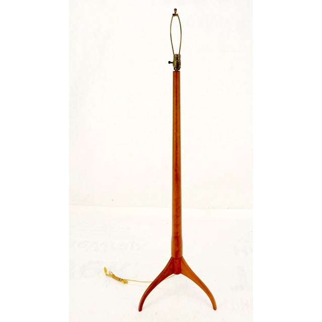 Wood Shaker Turned Solid Cherry Floor Lamp For Sale - Image 7 of 12