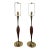 Brass & Walnut Wood Tear Drop Table Lamps in the Style of Laurel Lamps - a Pair For Sale