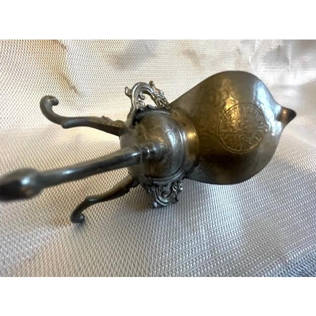 Late 19th Century Antique Qing Dynasty Pewter Dragon Libation Cup (Jue) For Sale - Image 5 of 7