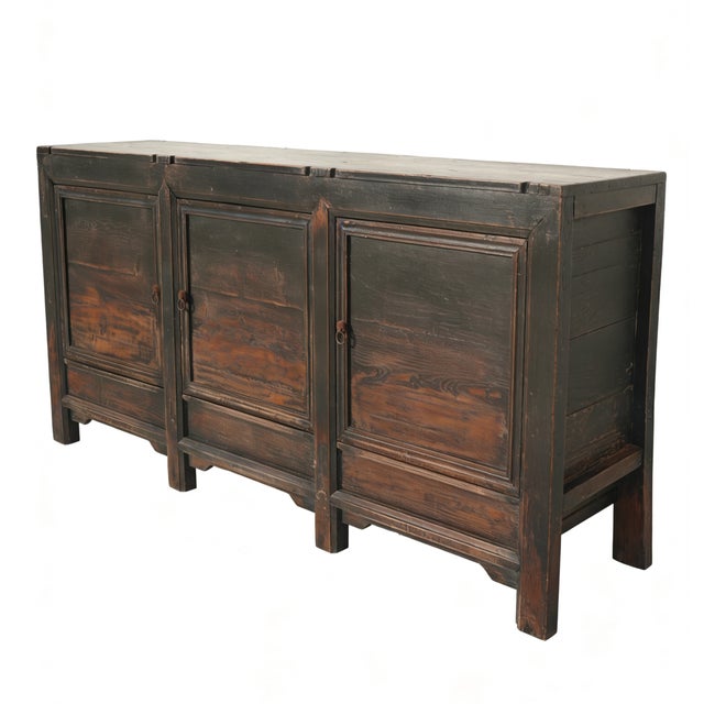3 Door Black Farmer's Sideboard For Sale - Image 4 of 5