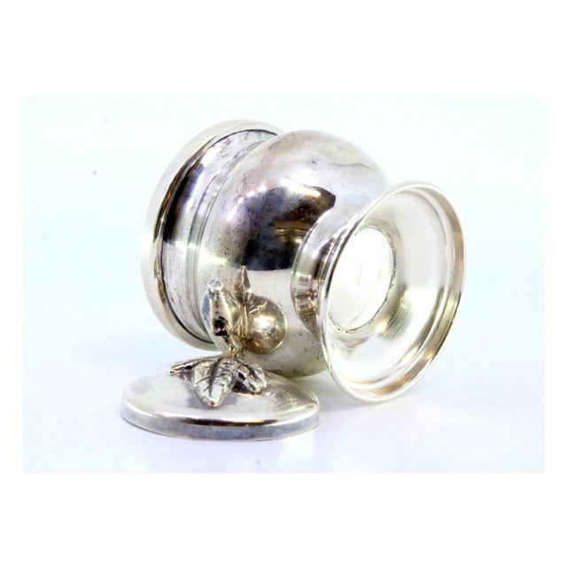 Small Silver Pot with Base Strip and Flower-Shaped Lid Knob For Sale - Image 3 of 7