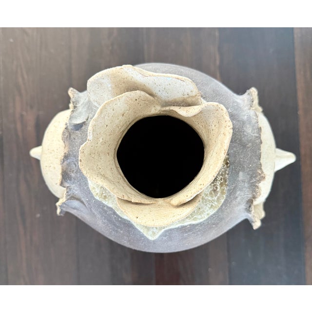 Mid Century Art Studio Sculptural Pottery Floor Vase Emerging Face Sculpture 1970s Celeste Simon For Sale In Miami - Image 6 of 12