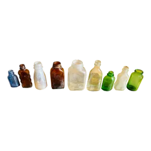 Early 20th Century Small Glass Bottle Collection - Set of 9
