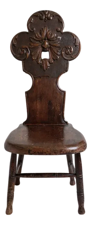Handcarved Antique North Wind Hall Chair