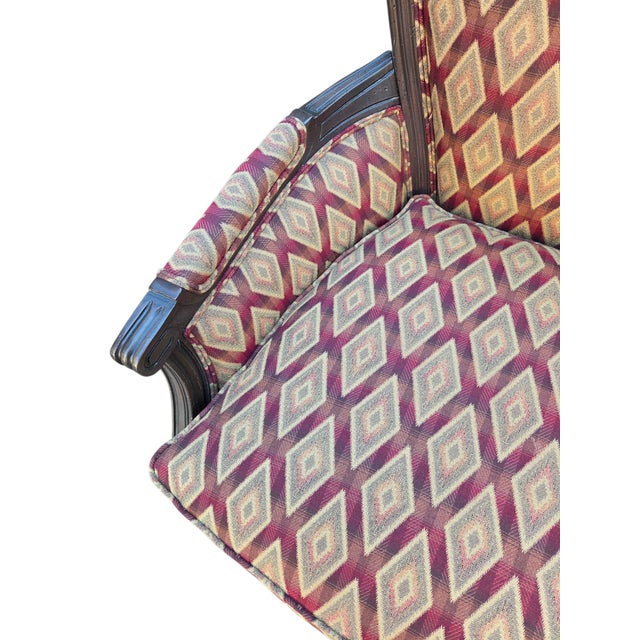 Wood 1990s Ethan Allen Custom Suzette Bergere Lounge Chair French Living Room Armchair For Sale - Image 7 of 14