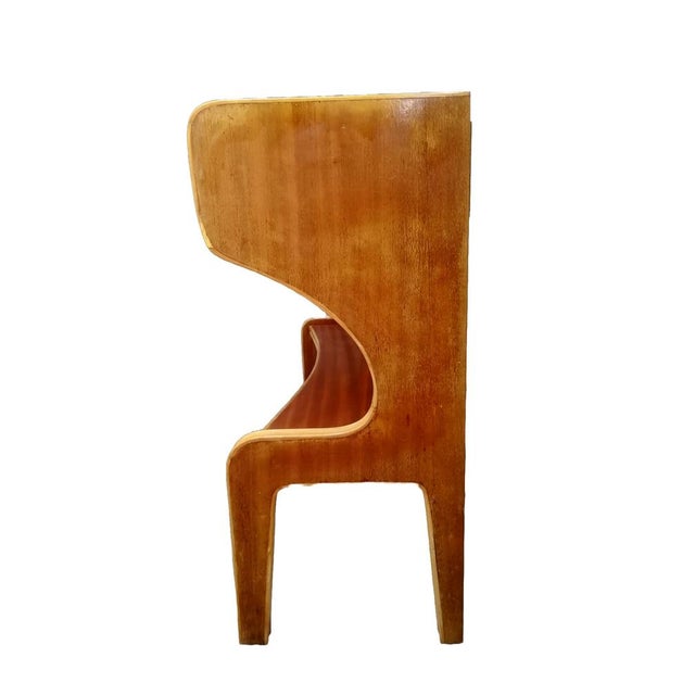 Small Vintage Wooden and Glass Sideboard in the Gio Ponti Style, Italy, 1950s For Sale - Image 6 of 14