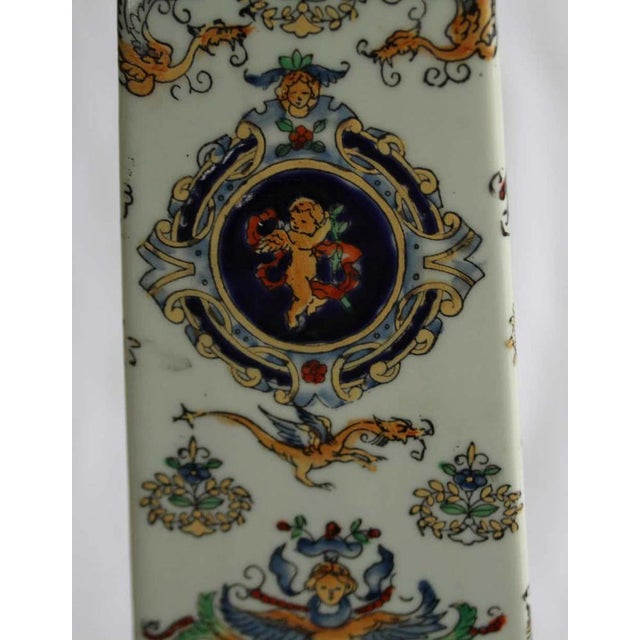 20th Century Italian Obelisks in Hand-Painted Porcelain, Set of 2 For Sale - Image 6 of 7