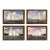 Set of 4 Framed Nautical Folk Art Prints of American Schooner Ships For Sale
