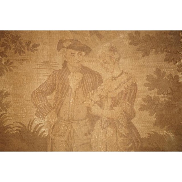 Antique Tapestry of Watteau-Esque Figures After Antoine Watteau, 1880a For Sale - Image 3 of 18