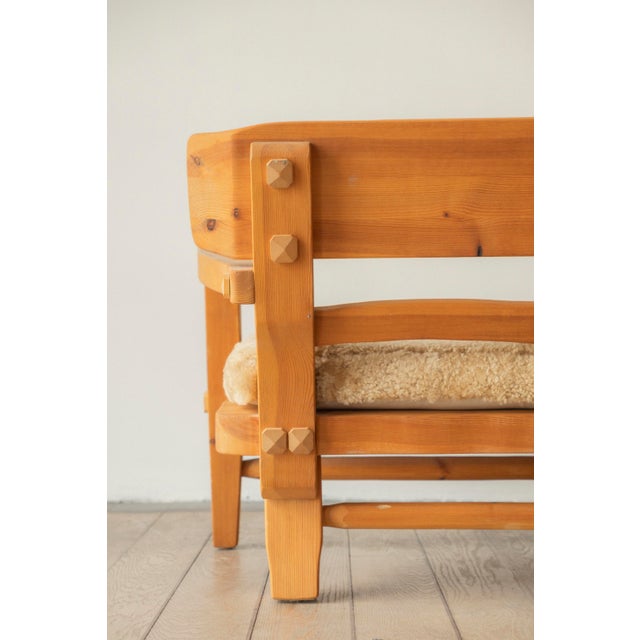 Pine Bench by Stig Sandqvist, 1960s For Sale - Image 4 of 5