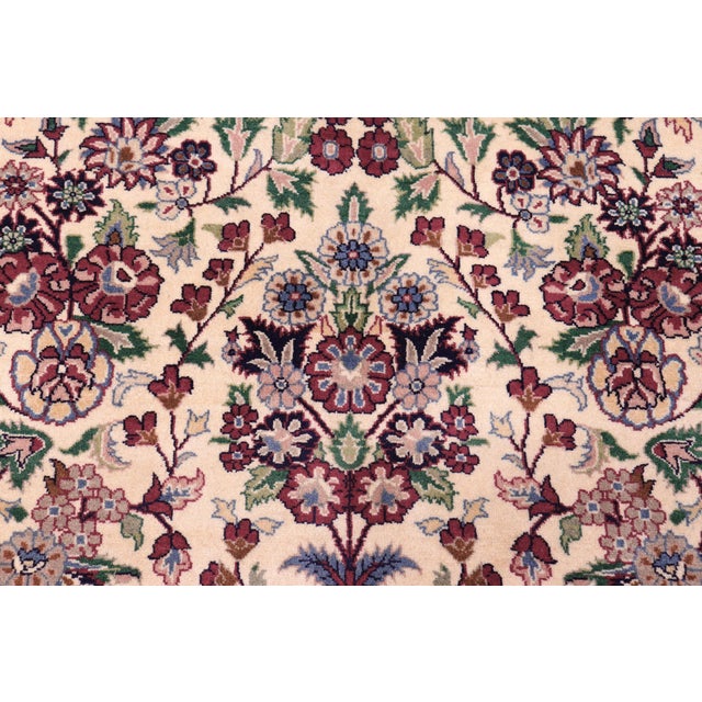Elegant Traditional Pak-Persian Ivory/Green Wool Rug - 9'1'' X 12'0'' For Sale - Image 4 of 9