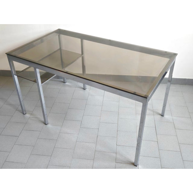 Vintage Desk in Steel & Saint-Gobain Glass, 1970s For Sale - Image 7 of 17