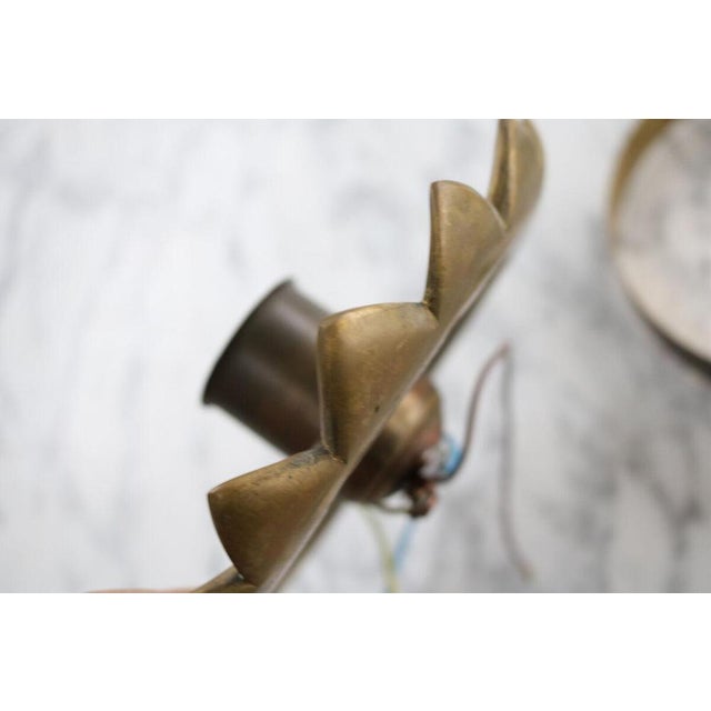 Hollywood Regency Brass Flower Wall Lamp, 1960s For Sale - Image 10 of 15