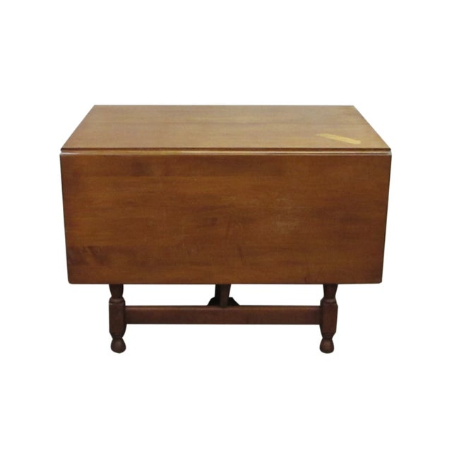 Antique Colonial Cherry Gate Leg Dining Room Table For Sale - Image 4 of 7