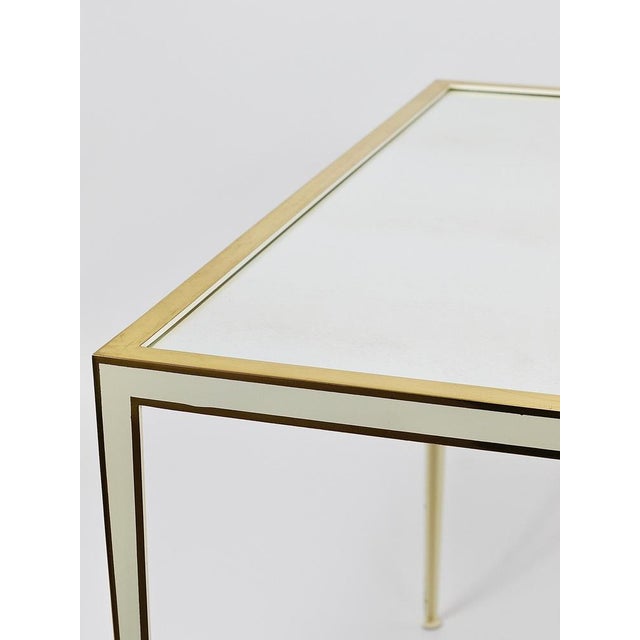 Brass & White Mirror Tables from Vereinigte Werkstätten, Germany, 1970s For Sale - Image 11 of 18