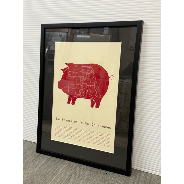 Illustration San Francisco Is for Carnivores Print, Framed For Sale - Image 3 of 12