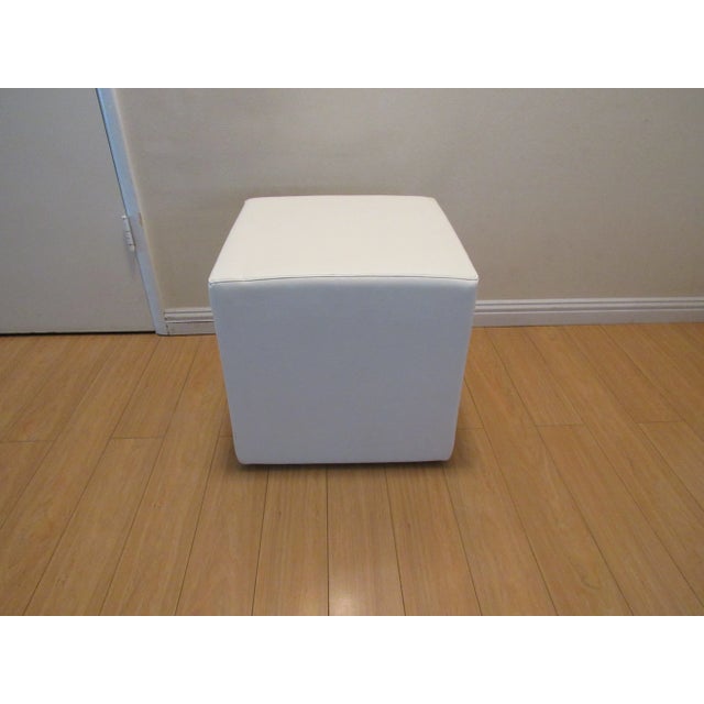 Modern Outdoor Seating Cube Stool in White For Sale - Image 9 of 9