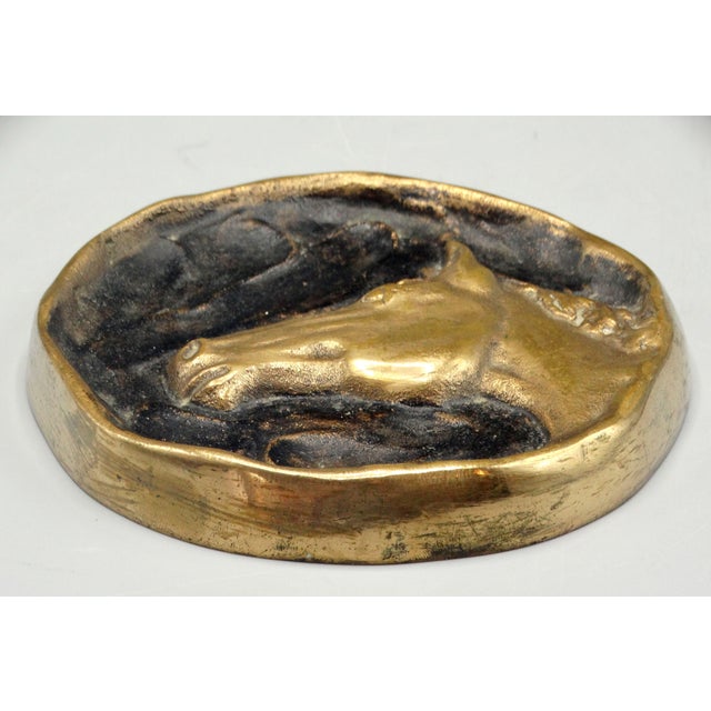Antique Gilt Bronze Equestrian Vide Poche Paperweight Dish For Sale - Image 6 of 8