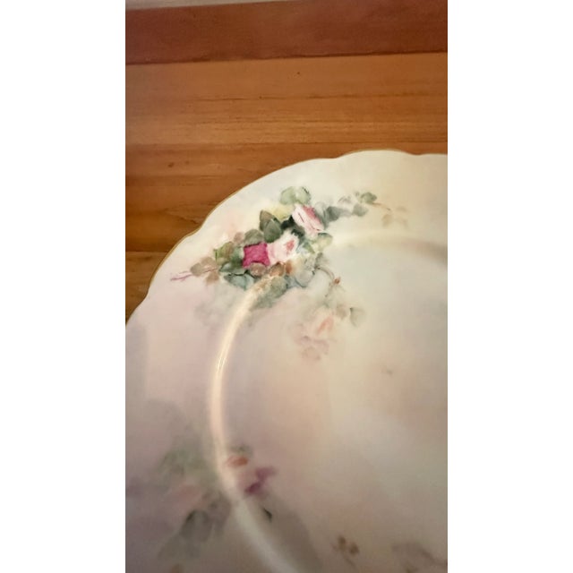 Shabby Chic Antique c.t. Germany Floral Pattern Display Plate For Sale - Image 3 of 7