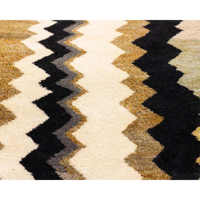 Premium Hand-Knotted Moroccan Wool Rug | 9'8" X 8'5" | One of a Kind For Sale - Image 9 of 10
