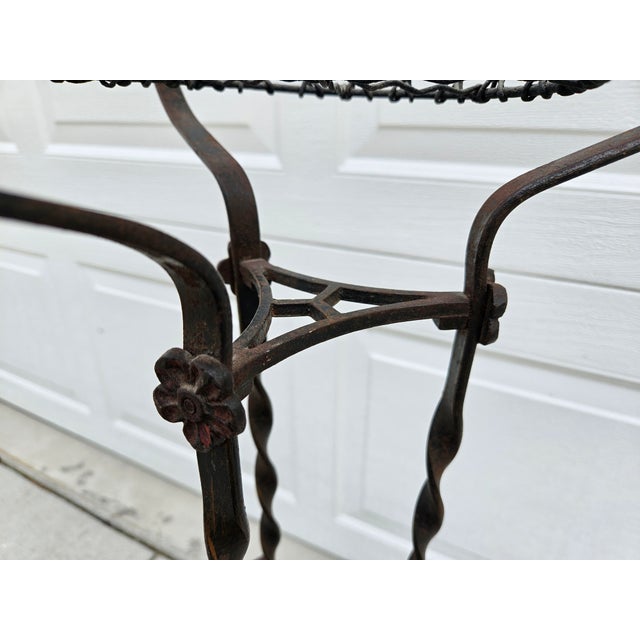 Tall Iron and Wire Garden Plant Stand Tripod Base For Sale - Image 4 of 10