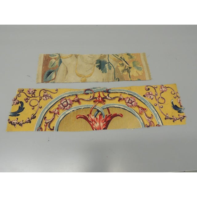Traditional Antique Aubusson Tapestry Fragments - Set of 2 For Sale - Image 3 of 5
