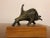 Figurative Bronze Bull Sculpture on Wood Stand For Sale - Image 3 of 11