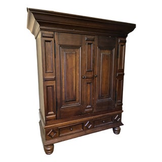 European Style Handcrafted Pine Armoire For Sale