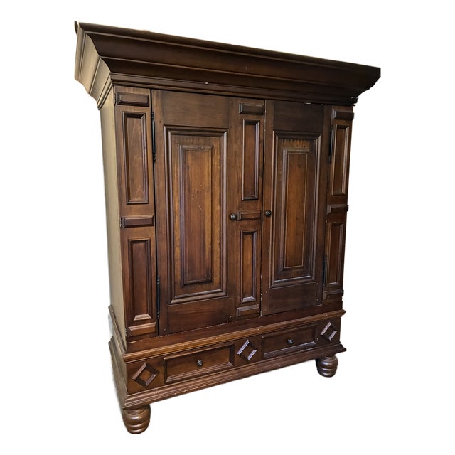 European Style Handcrafted Pine Armoire For Sale