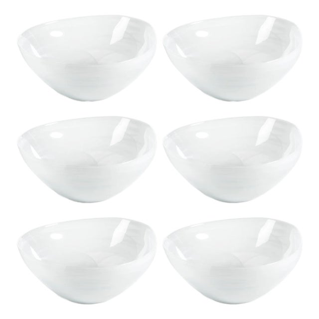 Reneta Alabaster Glass Bowls, Set of 6 For Sale