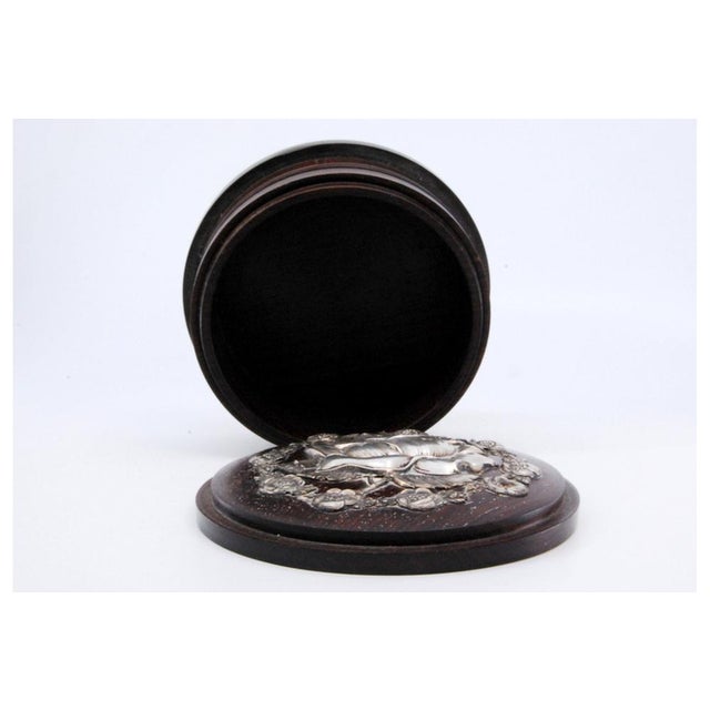 Rosewood Jewelry Box with Silver Applications For Sale - Image 3 of 10