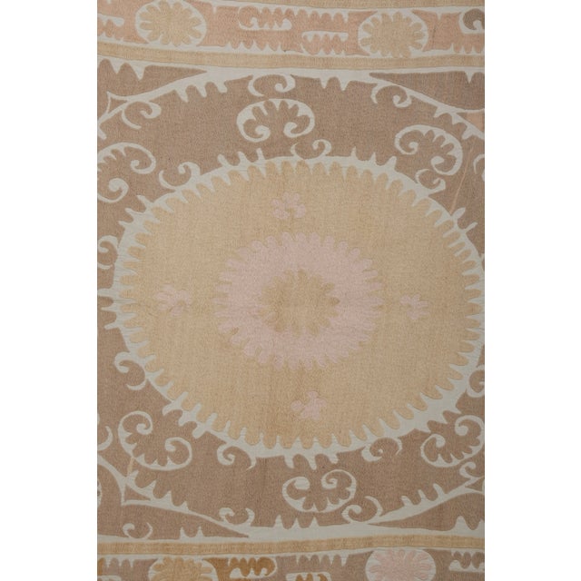 Textile 1960s Handmade Pastel Suzani Textile Art For Sale - Image 7 of 11