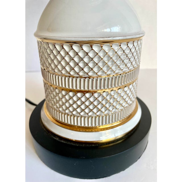 Pair of 1950's Fiorentine Italian Neo-Classical Porcelain Lamps For Sale - Image 11 of 13