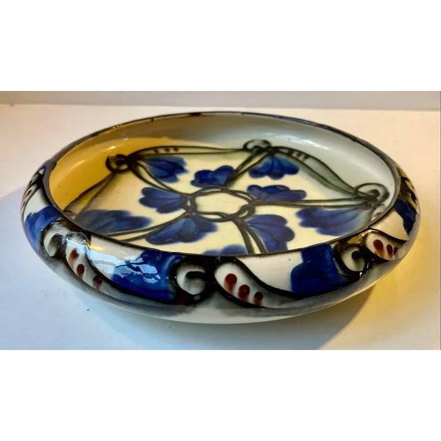 Art Nouveau Bowl in Hand-Glazed Ceramic from Annashåb, 1920s For Sale - Image 3 of 9