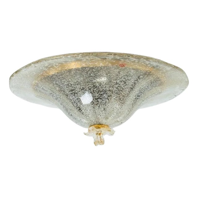 Clear Glass Flush Mount in Murano Glass from Barovier & Toso, Italy, 1969 For Sale