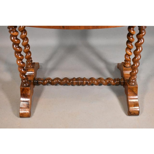 Brown Antique French Gueridon Table in Walnut, 1890s For Sale - Image 8 of 17