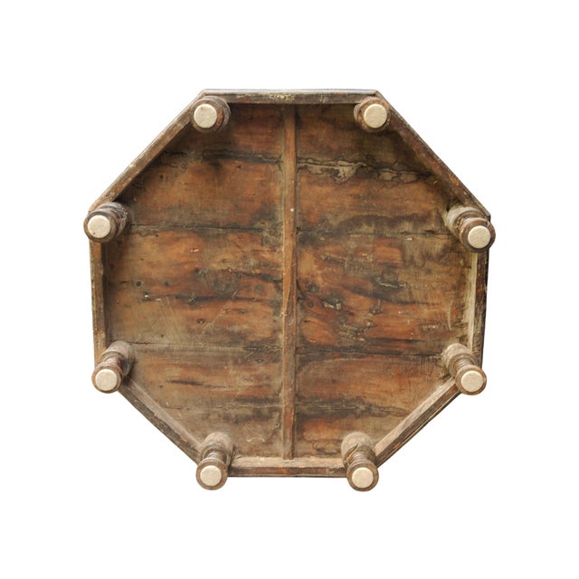 Antique Octagonal Low Hardwood Eastern Table with Decorative Brass Trims, 1890s For Sale - Image 6 of 12