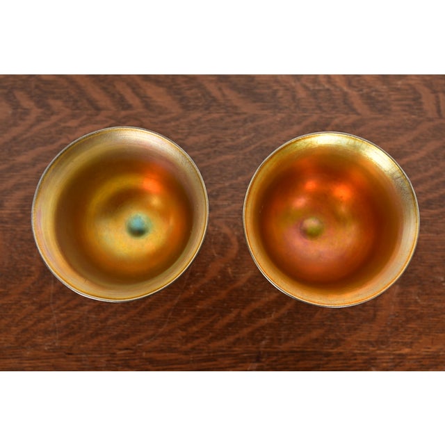 Steuben Aurene Iridescent Art Glass Goblets, Pair For Sale In South Bend - Image 6 of 11