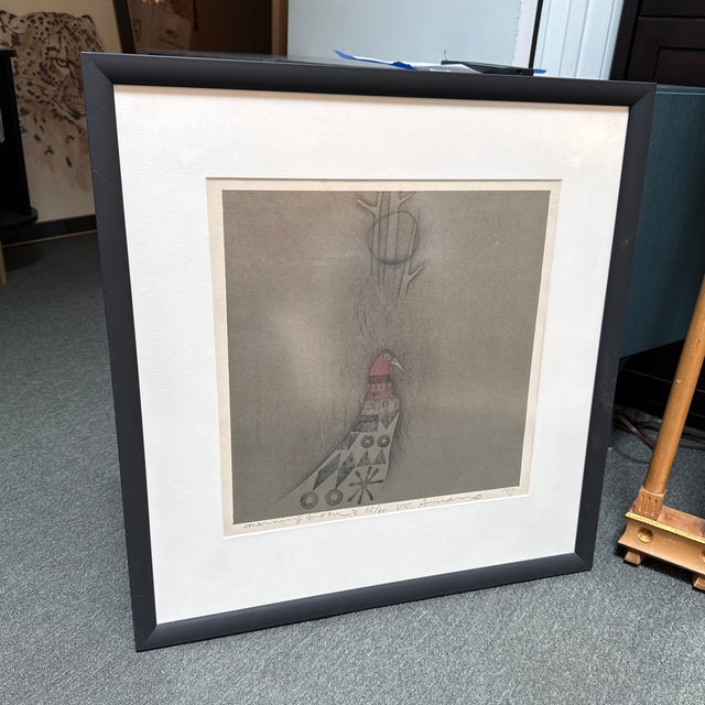 Japanese Kumihiro Amano Morning Wood 1977 Woodblock Print, Signed For Sale - Image 3 of 12