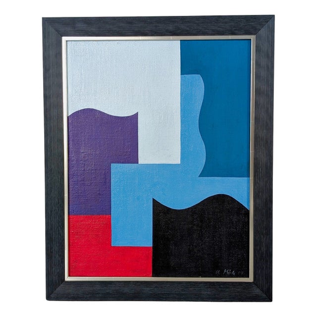Charlotte Möck, Abstract Composition, Oil on Jute Canvas For Sale