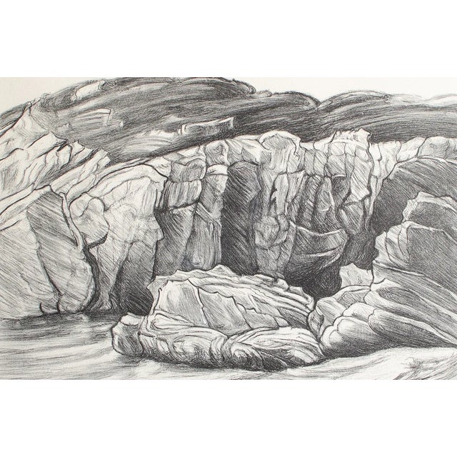 Original dramatic etching titled "Ogunquit" by American artist Adele Watson, modernist painter & muralist 1873 – 1947....