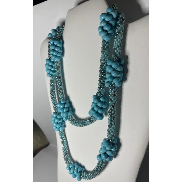 Contemporary Turquoise Glass African Bead Hope Necklace by Same Sky For Sale - Image 3 of 7