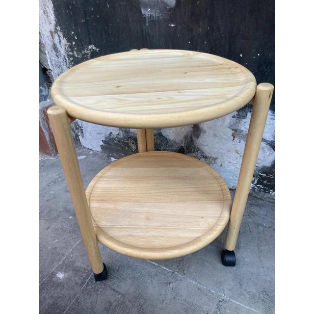 Black Vintage Danish Foldable Serving Trolley in Beech, 1970s For Sale - Image 8 of 8