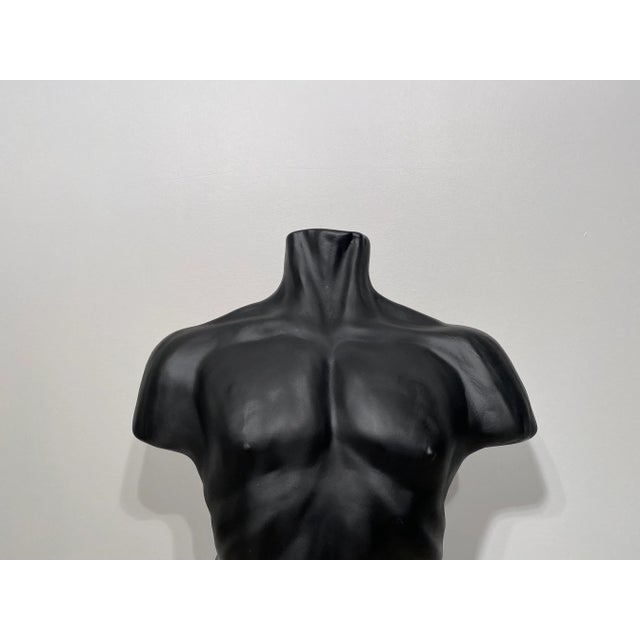 Modern Matte Black Ceramic Torso For Sale - Image 10 of 12