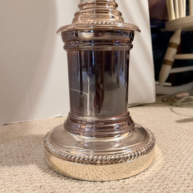 1980s Pair of Vintage Ralph Lauren Tall Column Lamps For Sale - Image 5 of 17
